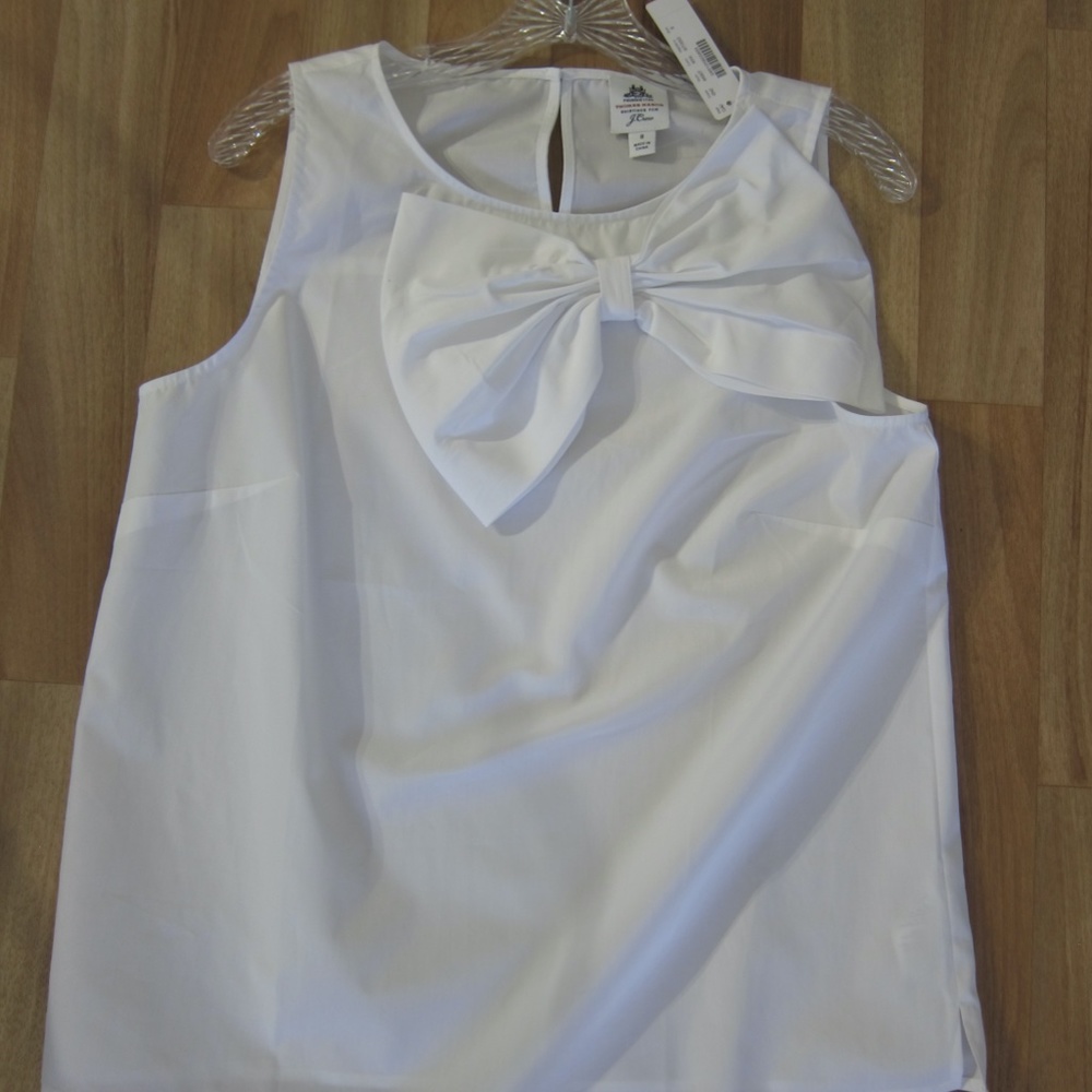 J Crew Thomas Mason Sleeveless bow top NWT